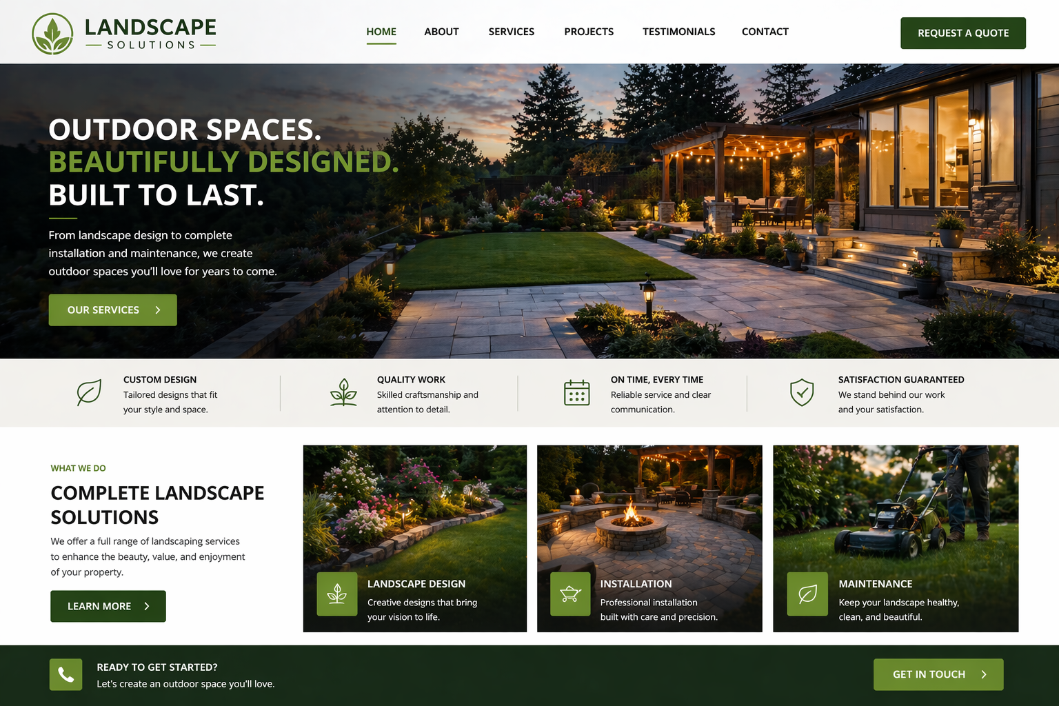 Small business website design concepts
